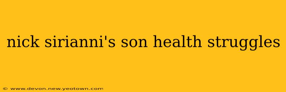 nick sirianni's son health struggles