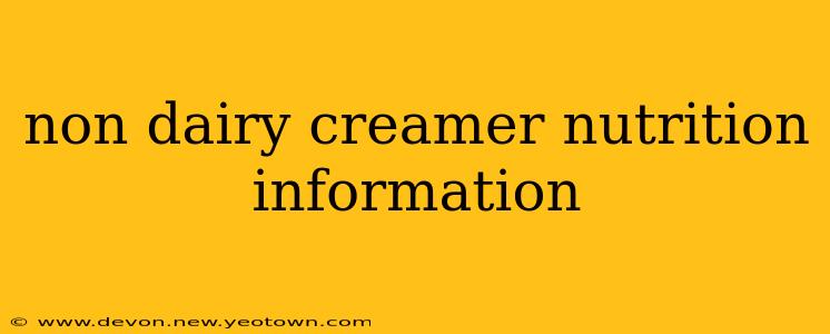 non dairy creamer nutrition information