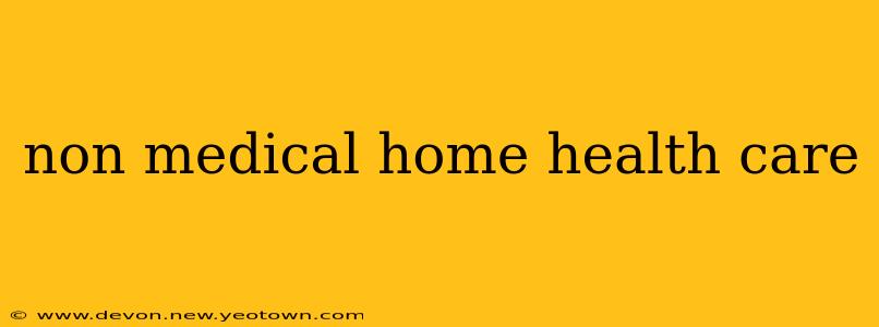 non medical home health care