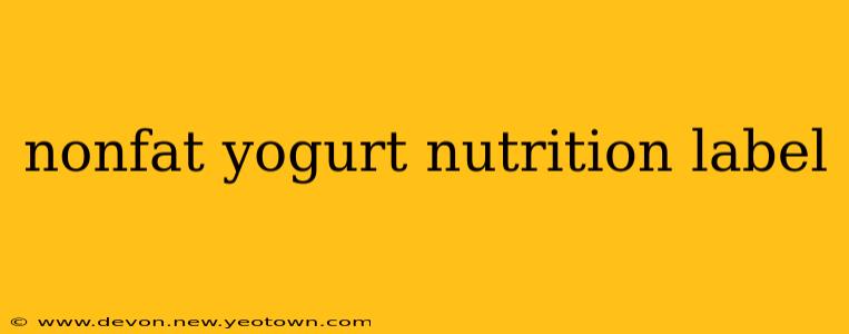 nonfat yogurt nutrition label