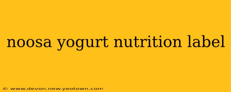 noosa yogurt nutrition label