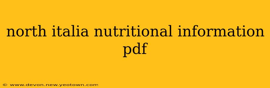 north italia nutritional information pdf