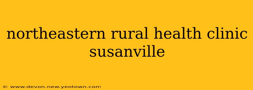 northeastern rural health clinic susanville