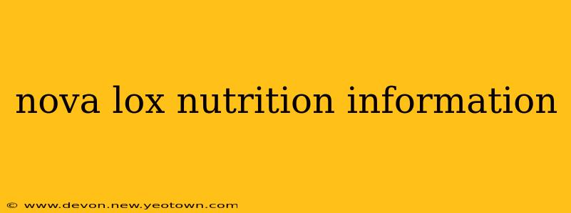 nova lox nutrition information