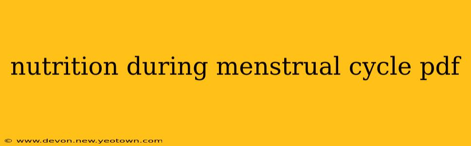 nutrition during menstrual cycle pdf