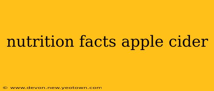 nutrition facts apple cider