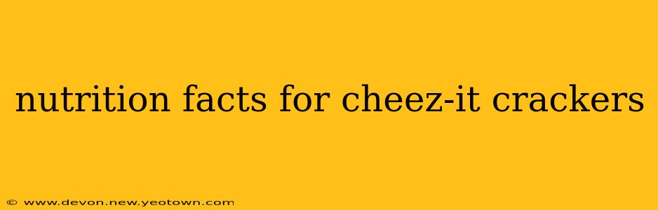 nutrition facts for cheez-it crackers