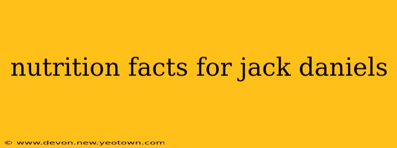 nutrition facts for jack daniels