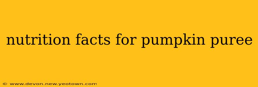 nutrition facts for pumpkin puree