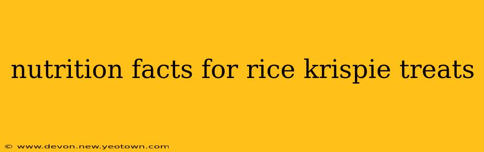 nutrition facts for rice krispie treats