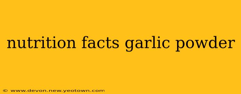 nutrition facts garlic powder