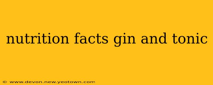 nutrition facts gin and tonic