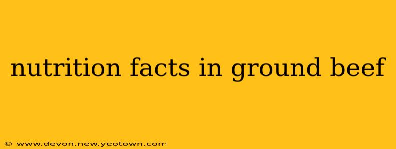 nutrition facts in ground beef