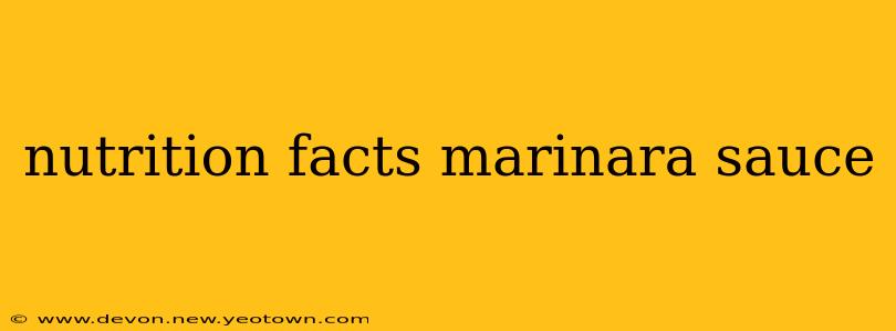 nutrition facts marinara sauce