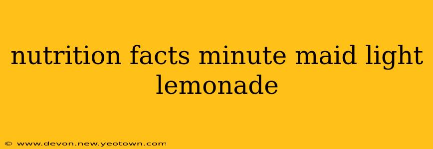 nutrition facts minute maid light lemonade