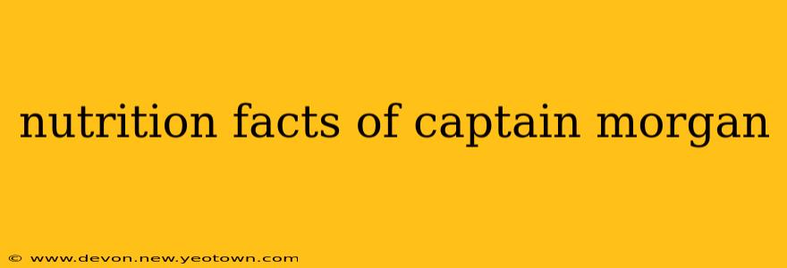 nutrition facts of captain morgan