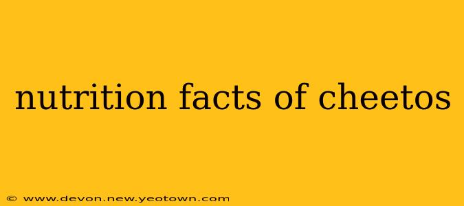 nutrition facts of cheetos