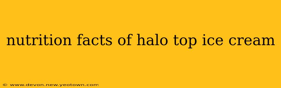 nutrition facts of halo top ice cream
