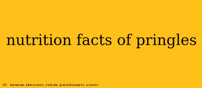 nutrition facts of pringles