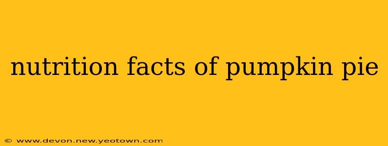 nutrition facts of pumpkin pie