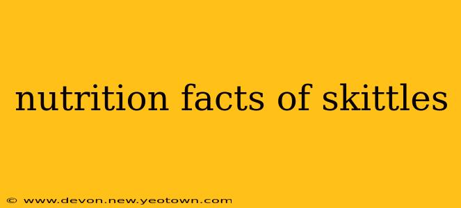 nutrition facts of skittles