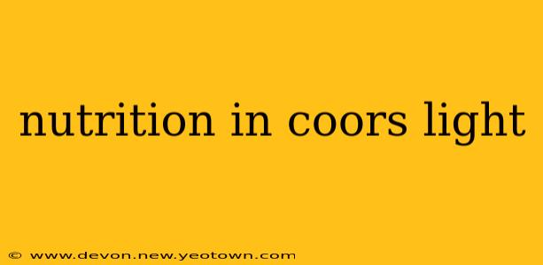 nutrition in coors light