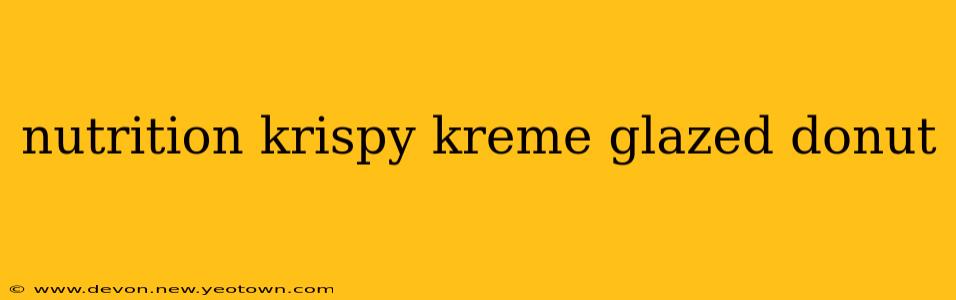nutrition krispy kreme glazed donut