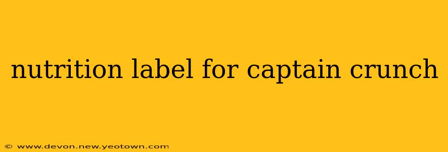 nutrition label for captain crunch