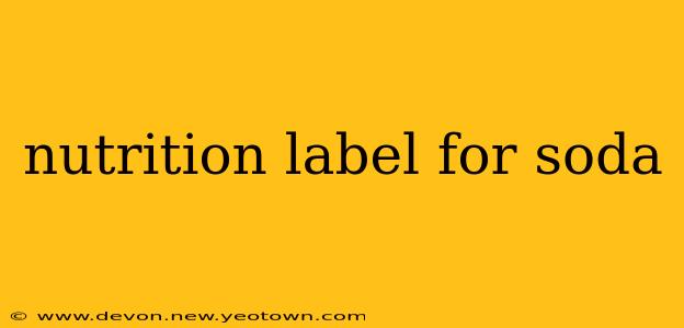 nutrition label for soda