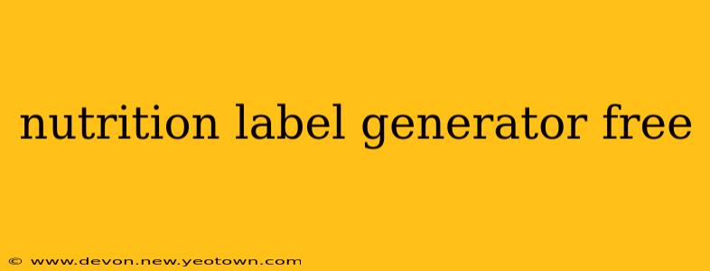 nutrition label generator free