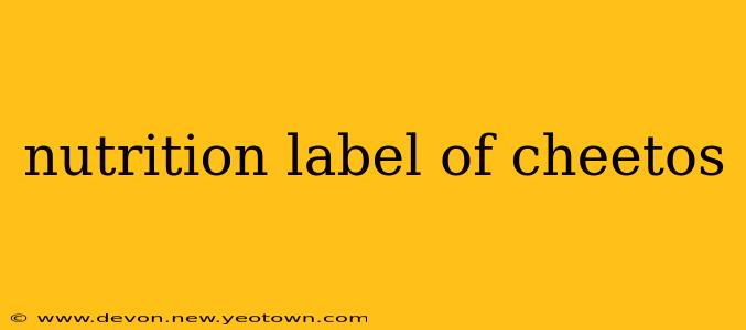 nutrition label of cheetos