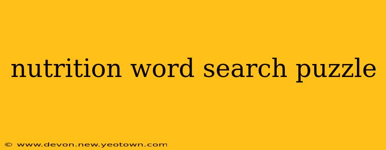 nutrition word search puzzle