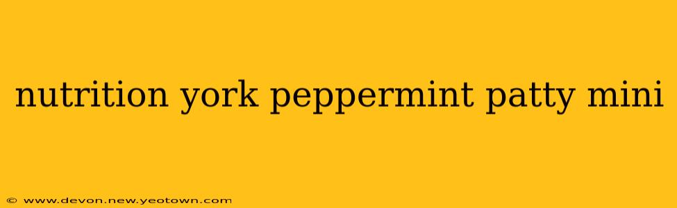 nutrition york peppermint patty mini