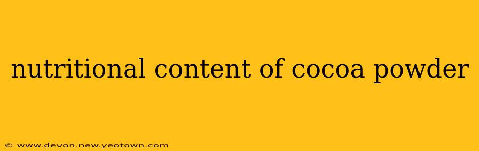 nutritional content of cocoa powder