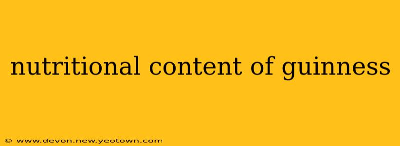 nutritional content of guinness