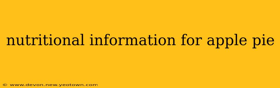 nutritional information for apple pie