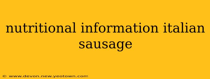 nutritional information italian sausage