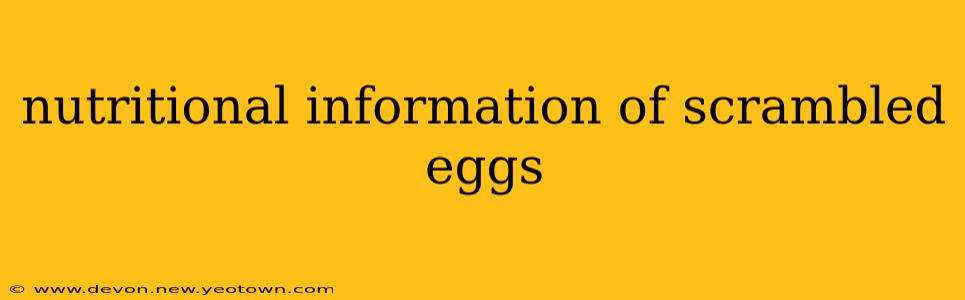 nutritional information of scrambled eggs