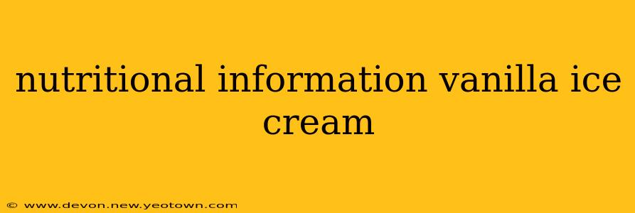 nutritional information vanilla ice cream