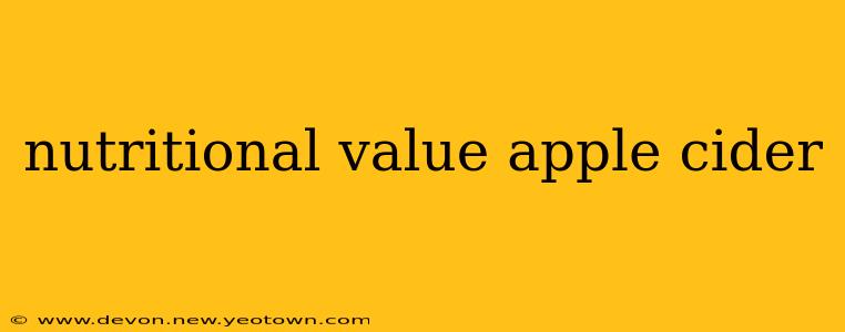 nutritional value apple cider