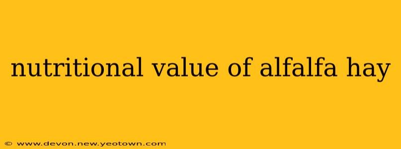 nutritional value of alfalfa hay