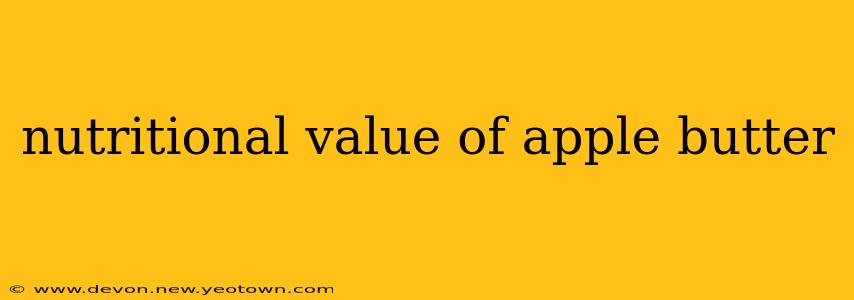 nutritional value of apple butter