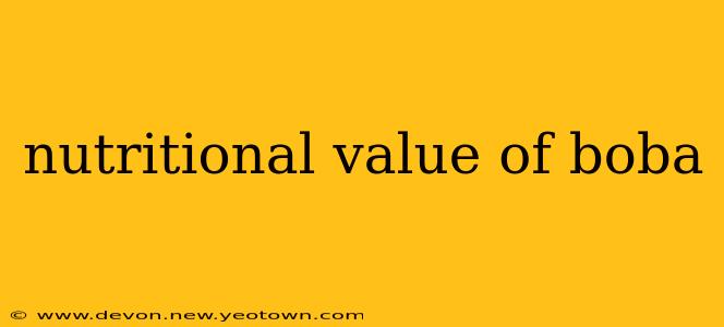 nutritional value of boba