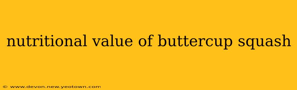 nutritional value of buttercup squash