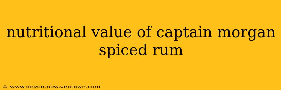 nutritional value of captain morgan spiced rum