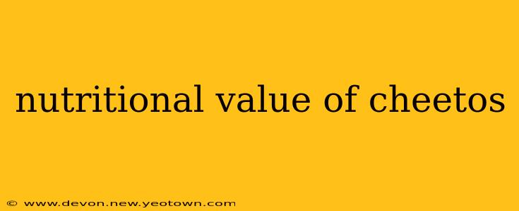 nutritional value of cheetos