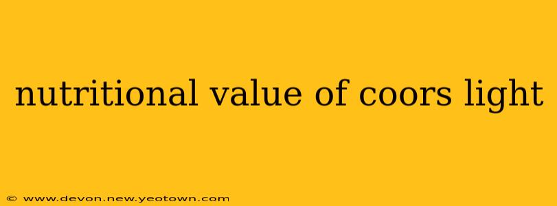 nutritional value of coors light