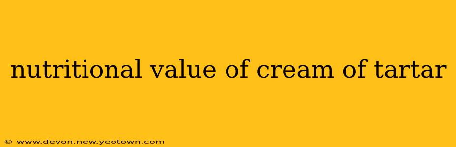 nutritional value of cream of tartar