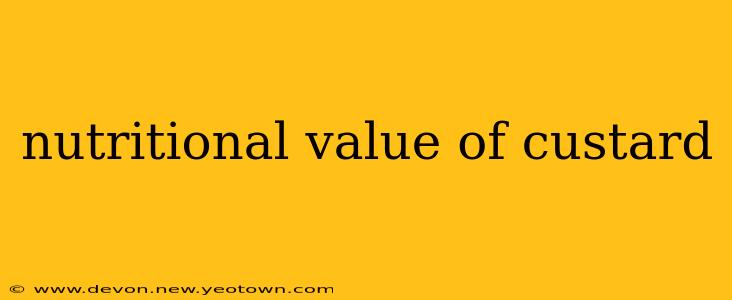 nutritional value of custard