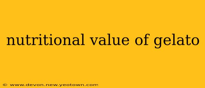 nutritional value of gelato